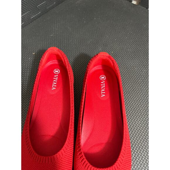 VIVAIA Pointed Toe Ballet Flats Aria 5 Ruby Red Slip On Shoes‎ Womens 36.5 US 6 - Picture 3 of 8